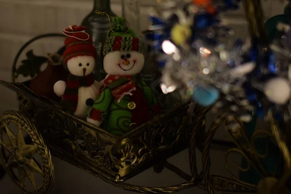 Christmas Background Fairy Snowmen — Stock Photo, Image