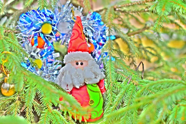 Weihnachtsdekoration Weihnachtsmann Wald — Stockfoto