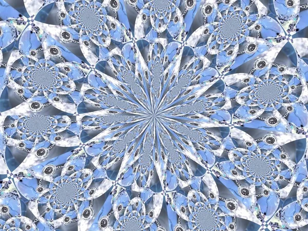 Fractal Background Abstract Blue Background Geometric Shapes Mandala — Stock Photo, Image