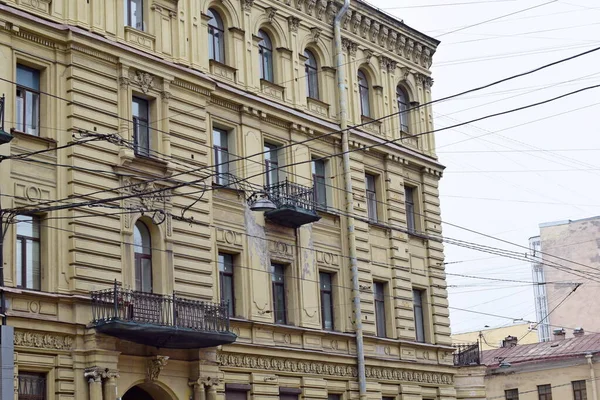 Dettagli Della Facciata Dell Edificio Vecchi Edifici Della Città — Foto Stock