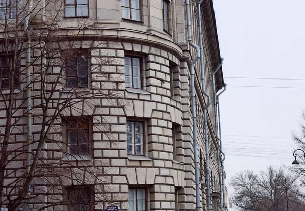 Dettagli Della Facciata Dell Edificio Vecchi Edifici Della Città — Foto Stock