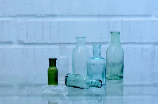 Botellas Diseño Botellas Vidrio Vintage — Foto de Stock