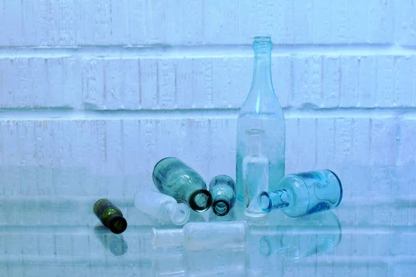 Botellas Diseño Botellas Vidrio Vintage —  Fotos de Stock