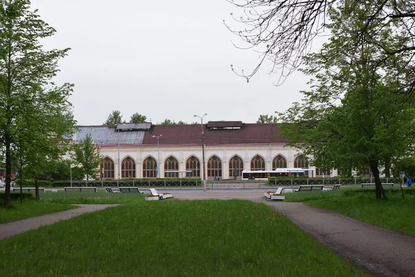 Altes Bahnhofsgebäude Gotischen Stil — Stockfoto