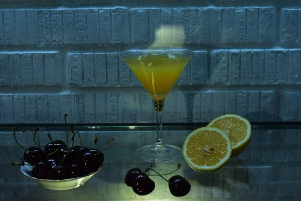 Orange Juice Cherry Lemon — Stok fotoğraf