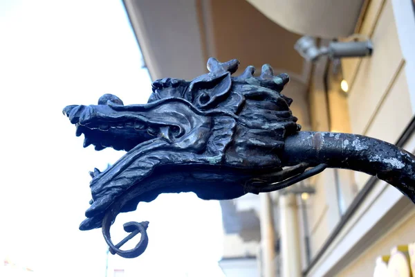 Cabeza Dragón Decorativo Decoración Exterior — Foto de Stock