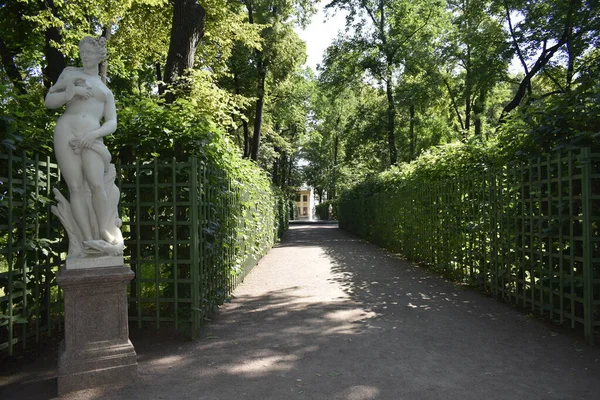 Parque Lugar Para Pessoas Relaxarem Árvores Verdes — Fotografia de Stock