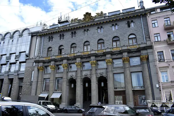 Gevel Van Een Gebouw Stad Het Oude Centrum — Stockfoto