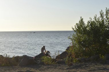 Gölde gün batımı, gölde akşam.