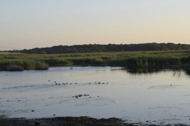 Gölde gün batımı, gölde akşam.