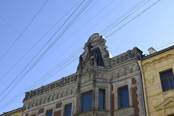 Szczegóły Fasady Budynku Starego Miasta Historii Architektury — Zdjęcie stockowe