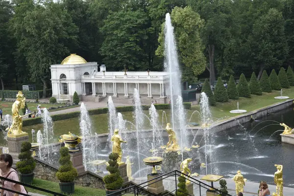 Fontaine Dans Parc Aménagement Paysager — Photo