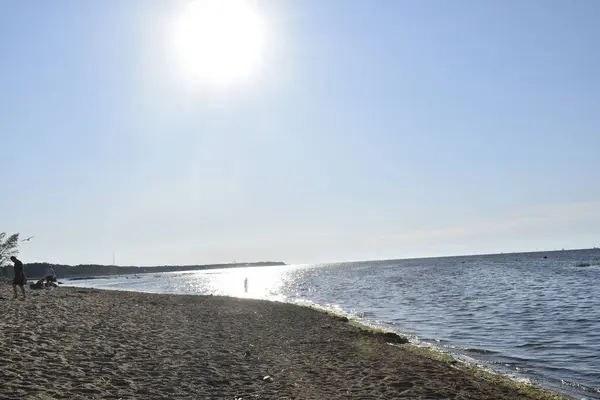 Puesta Sol Orilla Del Mar —  Fotos de Stock