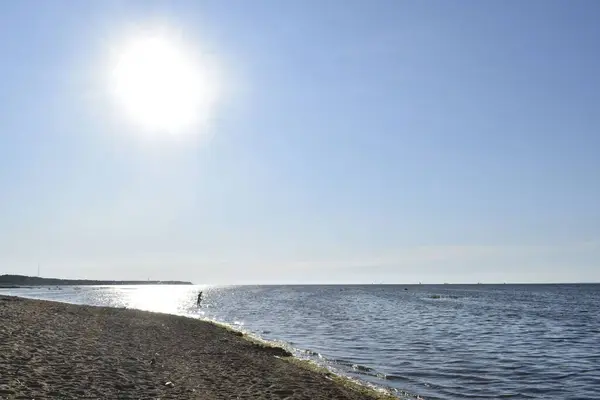 Puesta Sol Orilla Del Mar —  Fotos de Stock