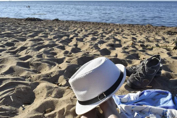 Hut Auf Dem Sand Meer — Stockfoto