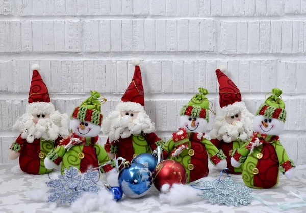 Juguetes Navidad Santa Claus Muñeco Nieve — Foto de Stock