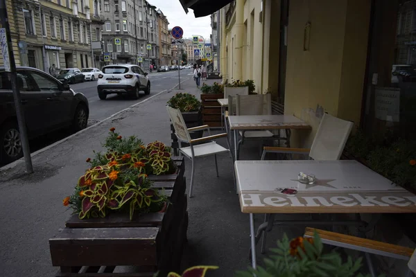 Strada Città Facciata Una Casa — Foto Stock