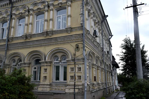 Närmare Uppgifter Fasaden Den Gamla Byggnaden — Stockfoto