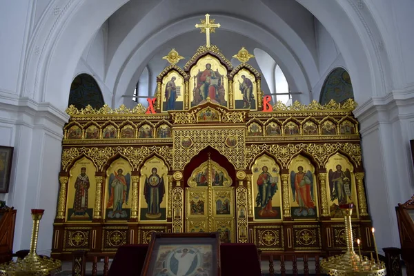Icone Ortodosse Dei Santi Nella Chiesa — Foto Stock