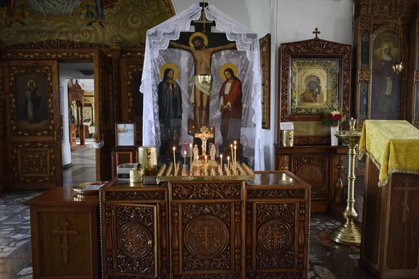 Icone Ortodosse Dei Santi Nella Chiesa — Foto Stock