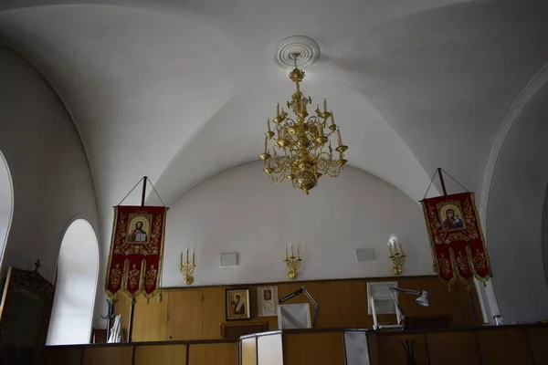 Διακόσμηση Στην Ορθόδοξη Εκκλησία Θρησκευτικά Αντικείμενα — Φωτογραφία Αρχείου