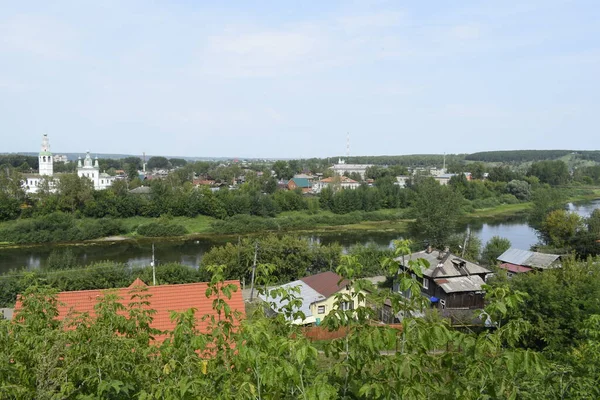 Uitzicht Stad Vanaf Berg — Stockfoto