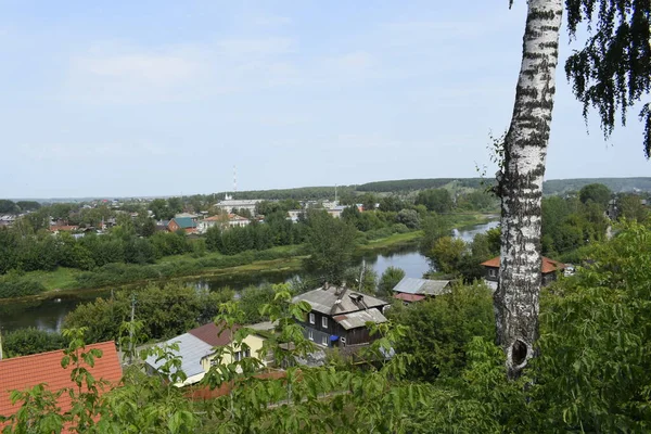 Vue Sur Ville Depuis Montagne — Photo