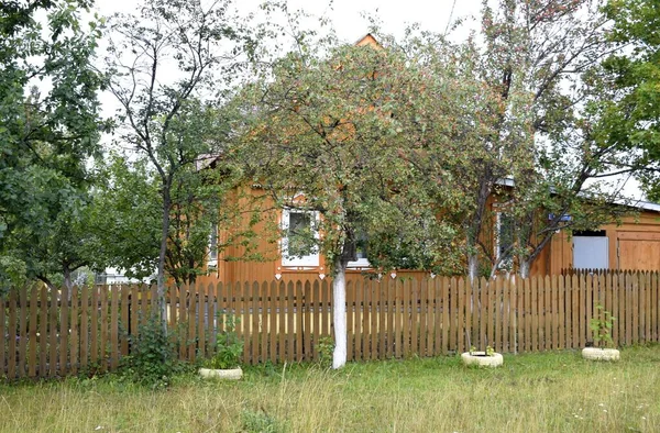 Houten Huis Het Dorp — Stockfoto