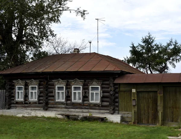 Старый Деревянный Дом Деревне — стоковое фото