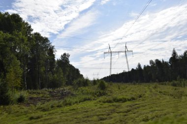 Elektrik direkleri, elektrik kabloları.