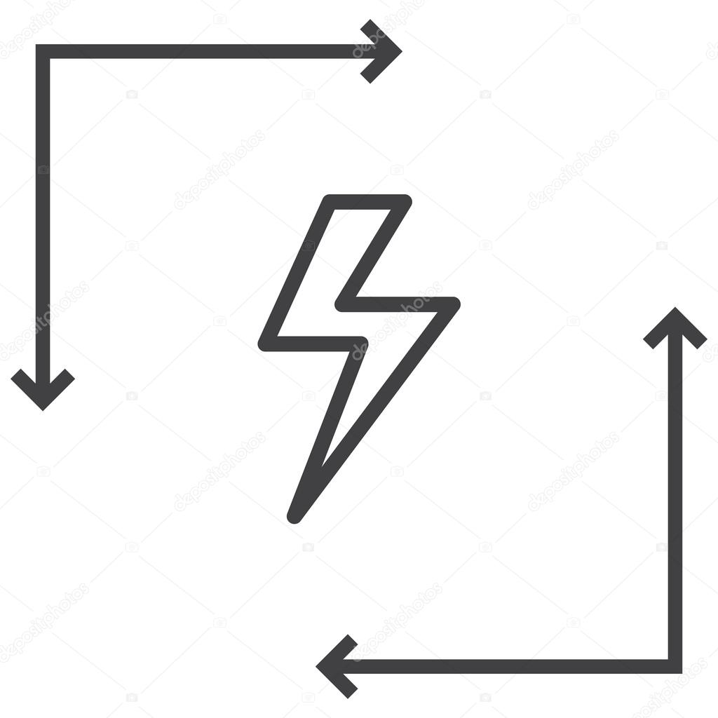 Lightening bolt sign icon — Stock Vector © quka 121184180