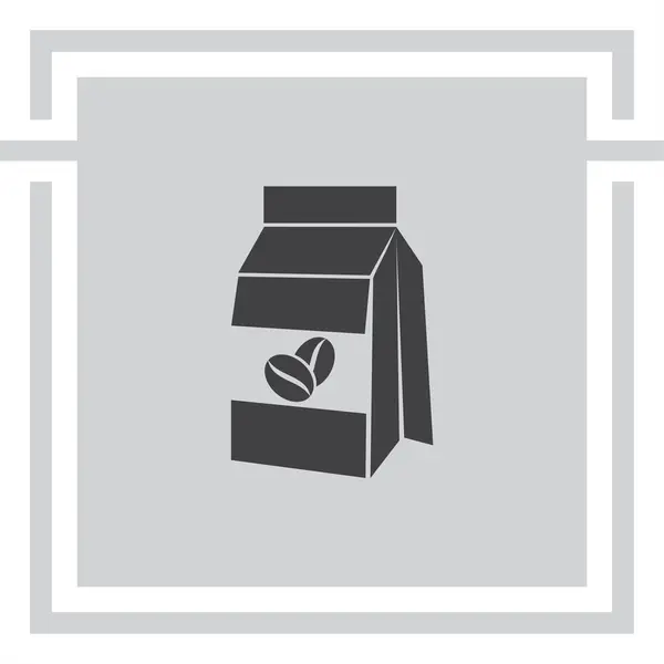 Paper bag with coffee beans icon