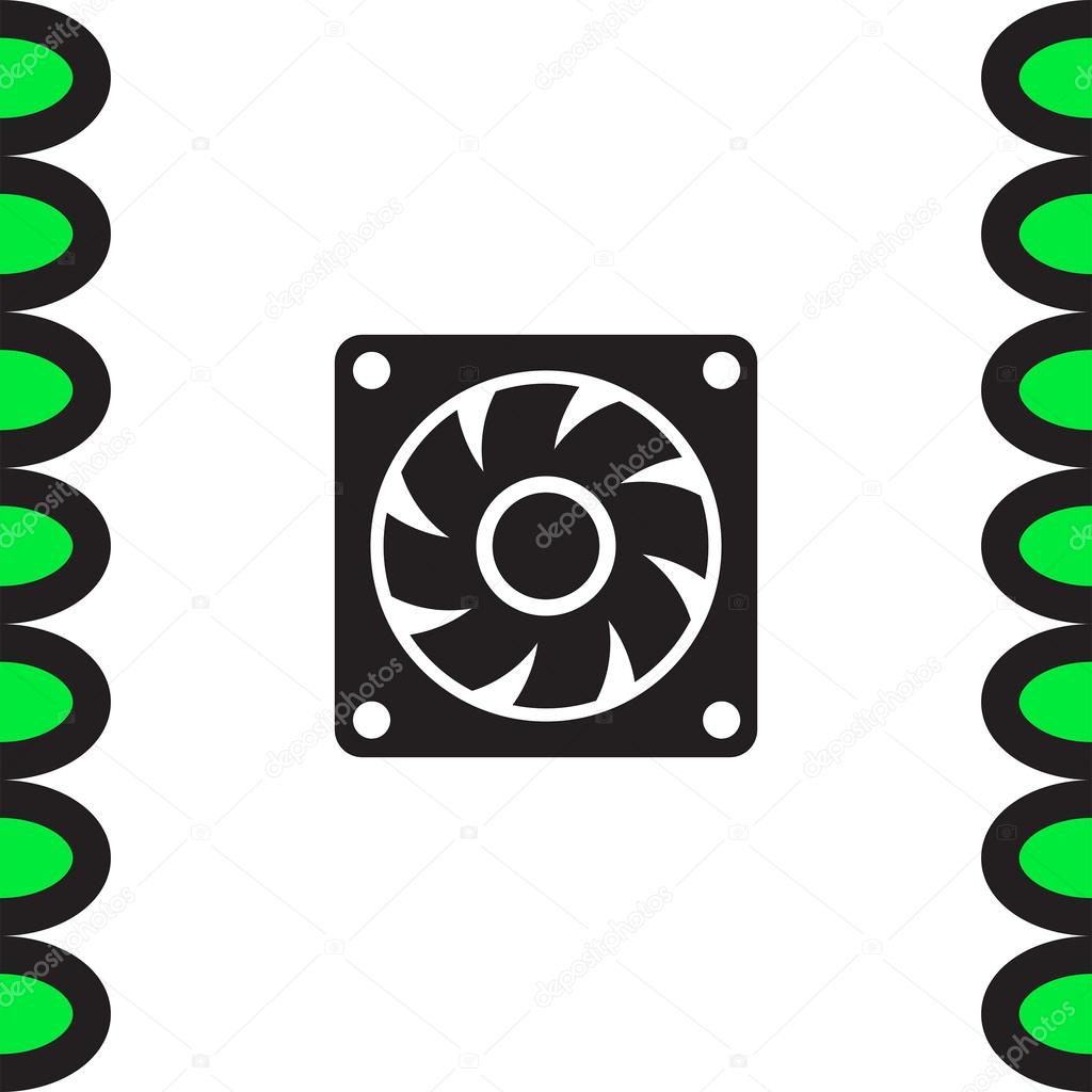 コンピュータ冷却ファンアイコン ストックベクター C Quka