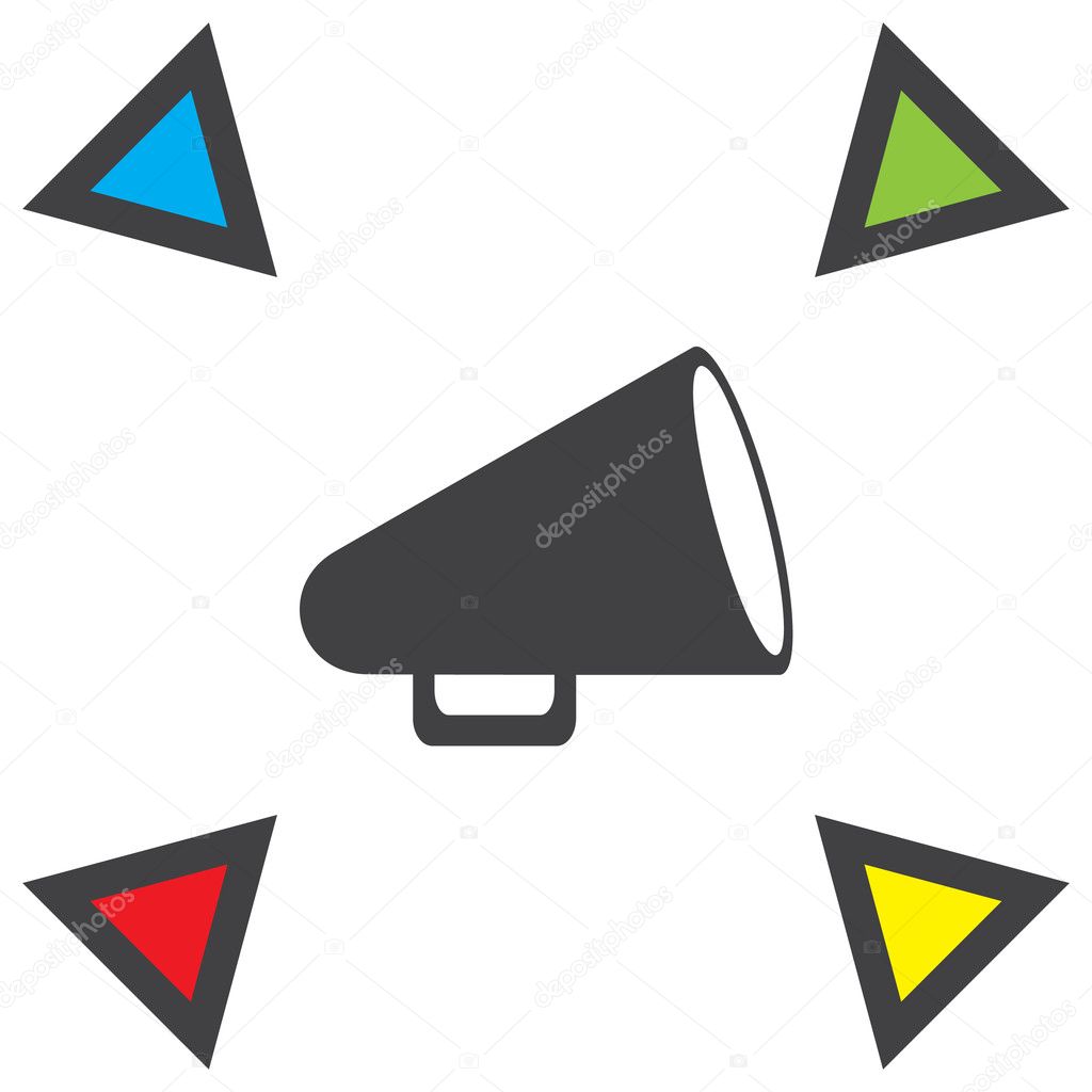 拡声器やメガホン スピーカーの記号アイコン ストックベクター