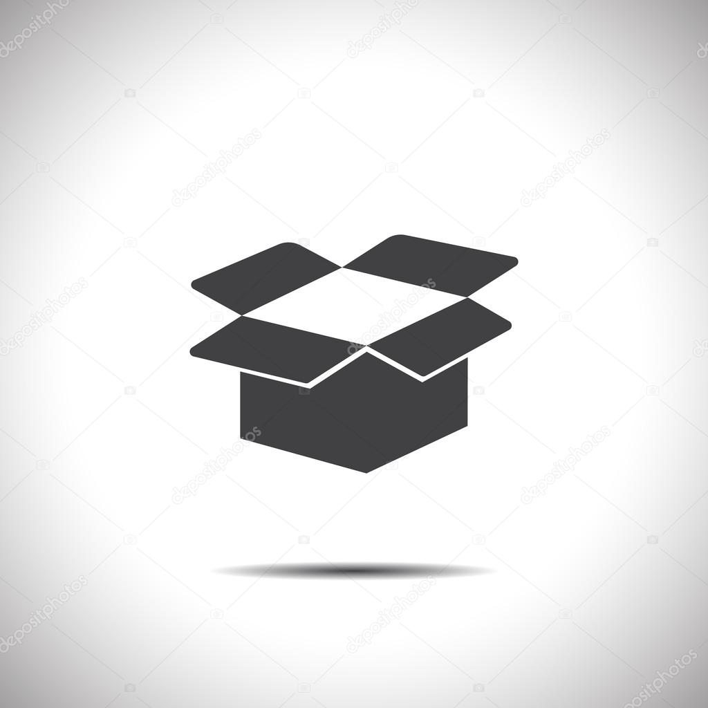 Cardboard box open vector icon — Stock Vector © quka #55920321