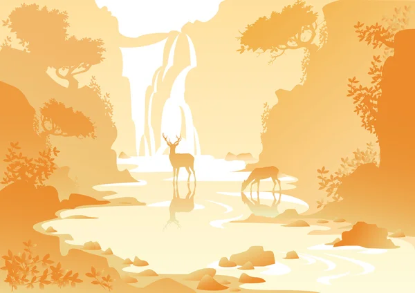 Şelaleli dağ manzarası