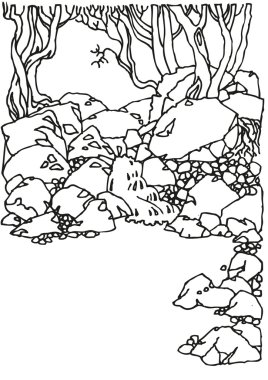 Nehir ve ağaçlarla kaplı manzara. 