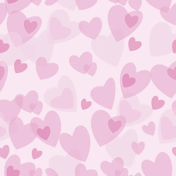 Seamless abstract pattern with pink hearts. — Stock Vector