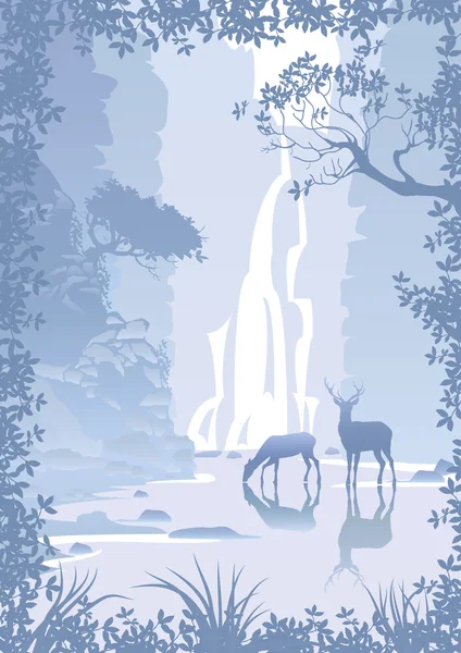 Şelaleli dağ manzarası