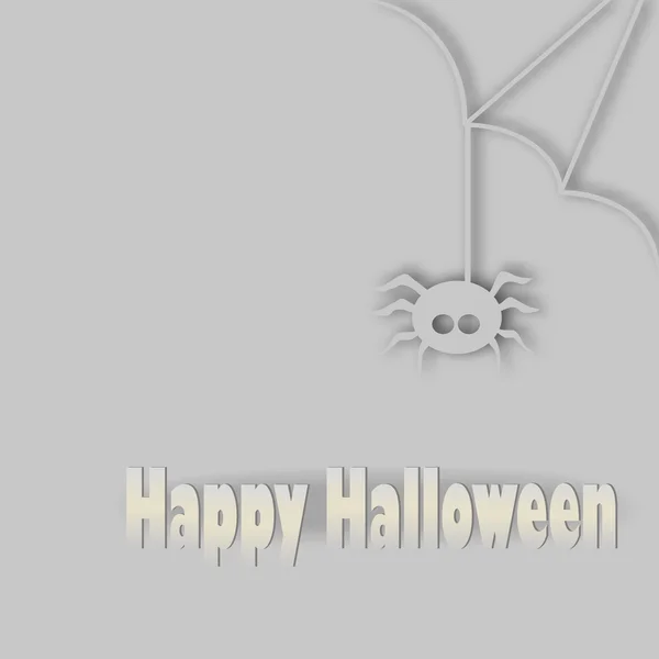 Halloween vector card or background with spider — Stock Vector