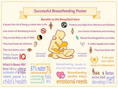 Successful Breastfeeding Poster. Benefits to the Breastfed Infan clipart