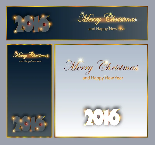 Merry Christmas and Happy New 2016 Year celebrations collection — Stock Vector