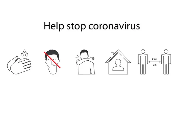 Vektor Ilustrasi Membantu Menghentikan Coronavirus - Stok Vektor