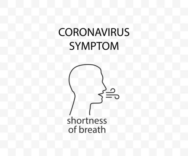 Symptôme Coronavirus Essoufflement Covide Vecteur — Image vectorielle