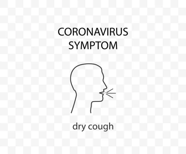 Síntoma Del Coronavirus Tos Seca Covid Vector — Vector de stock