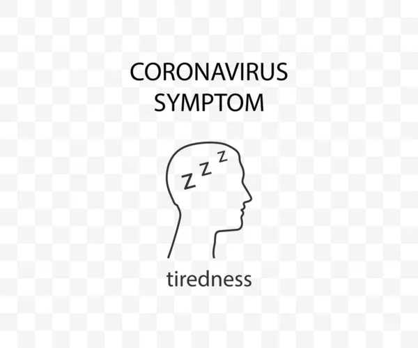 Gejala Coronavirus Kelelahan Covid Vector Ilustrasi - Stok Vektor