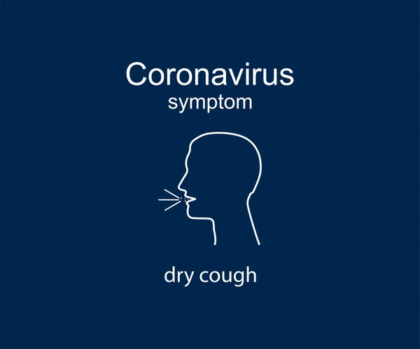 Síntoma Del Coronavirus Tos Seca Covid Vector — Vector de stock