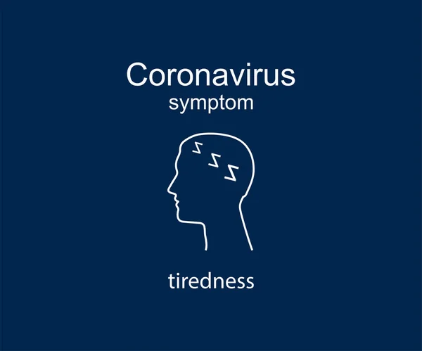 Symptôme du coronavirus, fatigue, covide 19. Illustration vectorielle, plate. — Image vectorielle