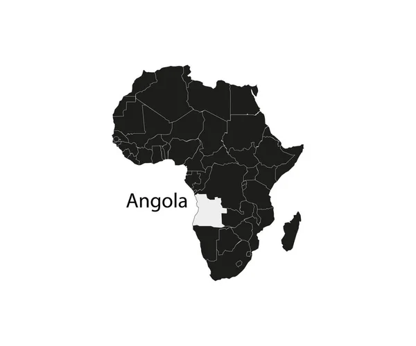 Angola na africkém vektoru mapy. Vektorová ilustrace. — Stockový vektor