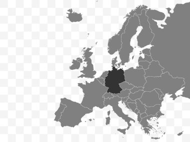 Avrupa haritası vektöründe. Vektör illüstrasyonu.